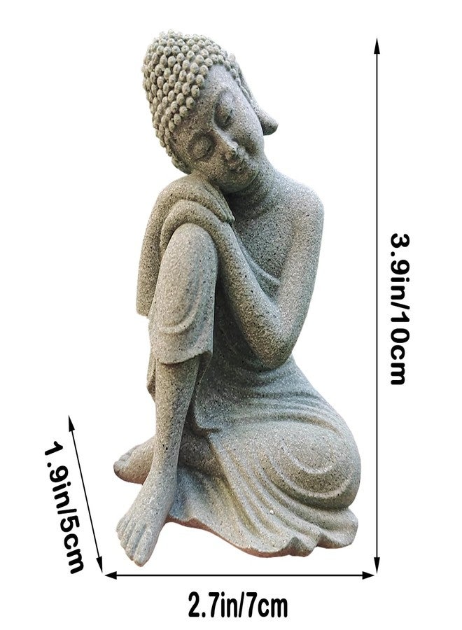 livelyfish Asian Stone Buddha Figurines for Aquarium Zen Garden Fish Tank Statue Decorations Mini Stone Buddha Zen Garden Sculptures Decor,Gift - Image 3